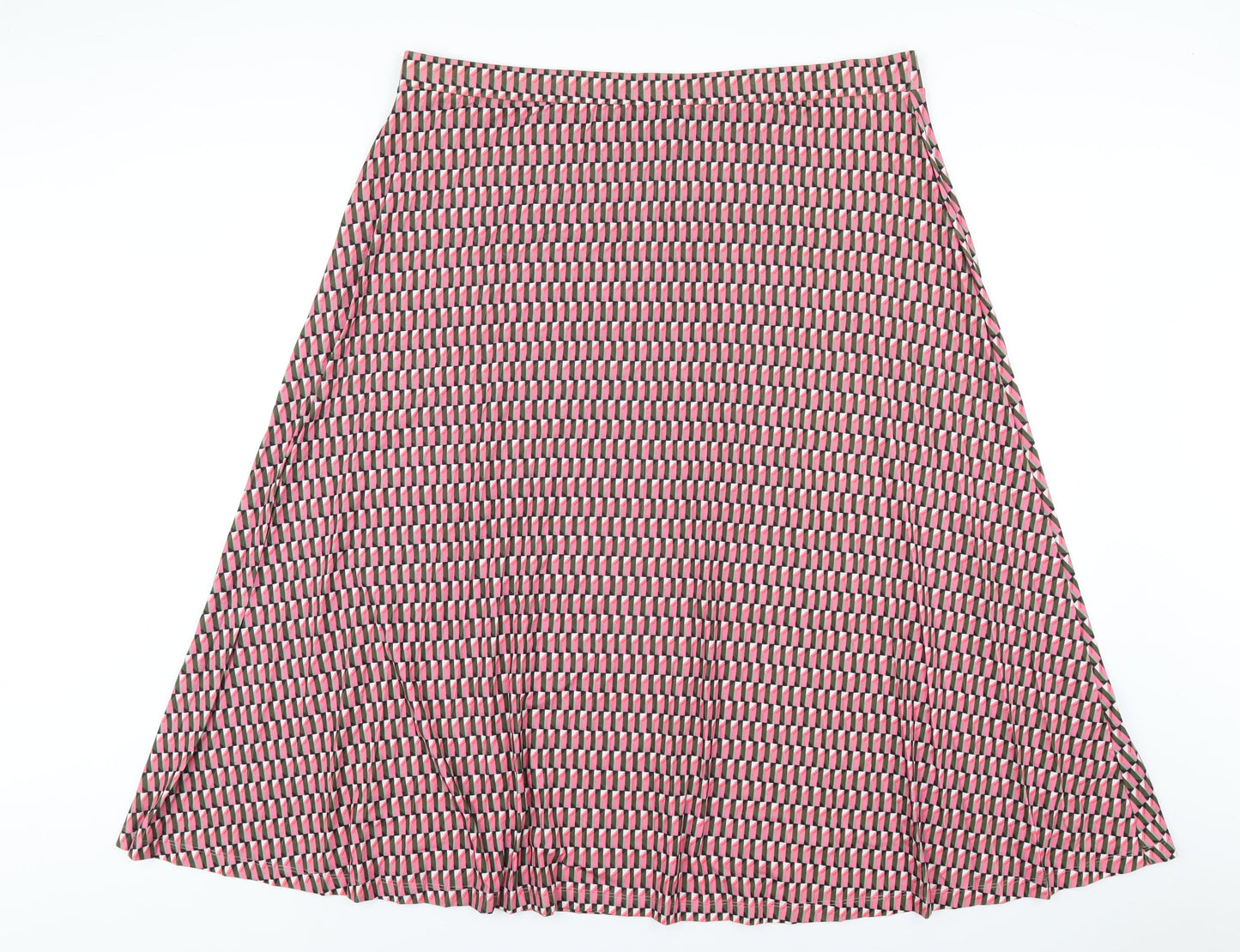 Marks and Spencer Womens Multicoloured Geometric Polyester A-Line Skirt Size 22