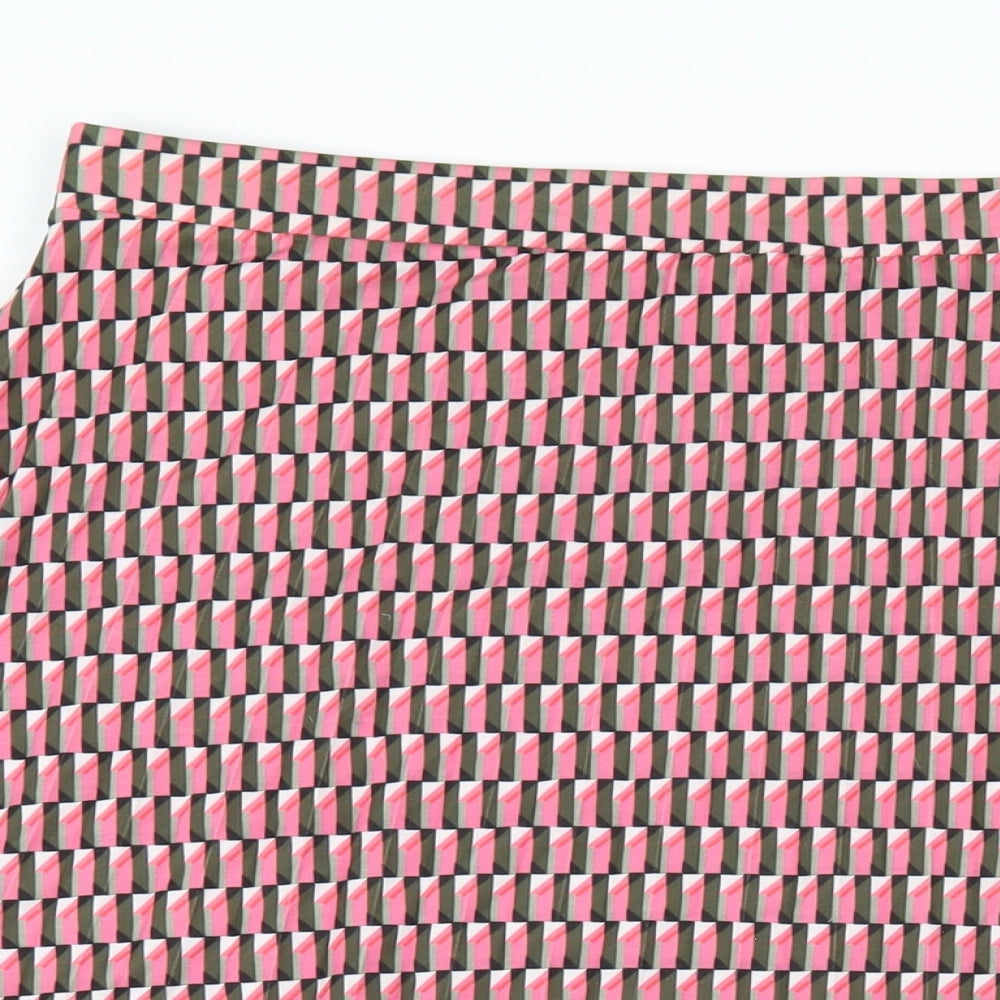 Marks and Spencer Womens Multicoloured Geometric Polyester A-Line Skirt Size 22