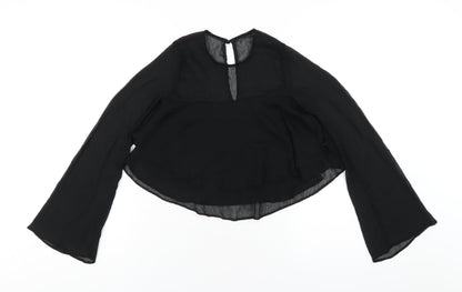 Womens UK Size 6 Nobody's Child Black Basic T-Shirt
