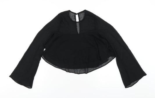 Womens UK Size 6 Nobody's Child Black Basic T-Shirt