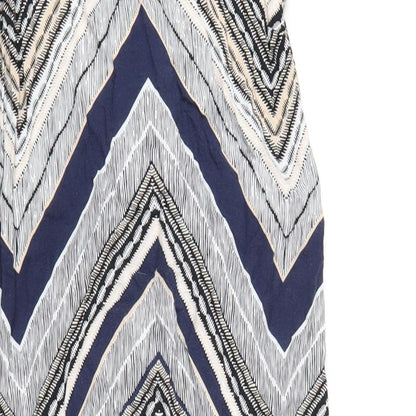 Dorothy Perkins Womens Multicoloured Chevron Viscose A-Line Size 8 Round Neck Button