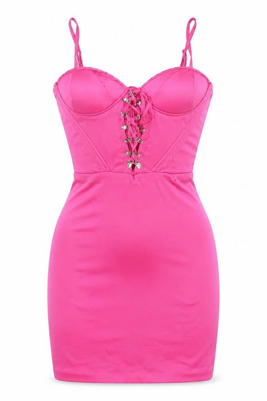 Love & Other Things Womens Pink Polyester Bodycon Size M Sweetheart Zip