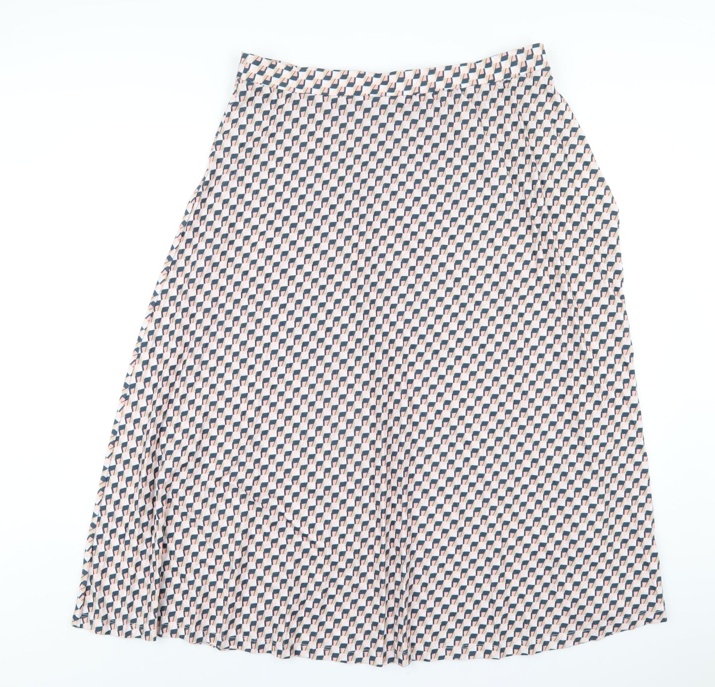 Marks and Spencer Womens Multicoloured Geometric Polyester A-Line Skirt Size 18