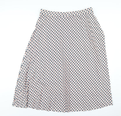 Marks and Spencer Womens Multicoloured Geometric Polyester A-Line Skirt Size 18