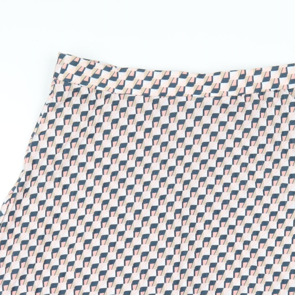 Marks and Spencer Womens Multicoloured Geometric Polyester A-Line Skirt Size 18
