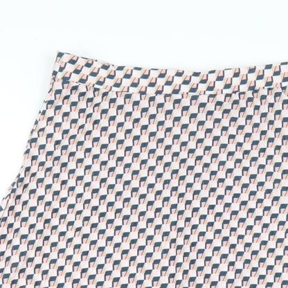Marks and Spencer Womens Multicoloured Geometric Polyester A-Line Skirt Size 18