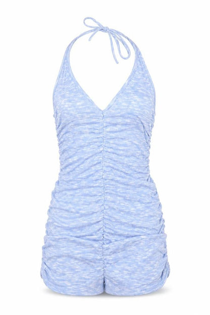 Missy Empire Womens Blue Polyester Bodycon Size 8 Halter Pullover