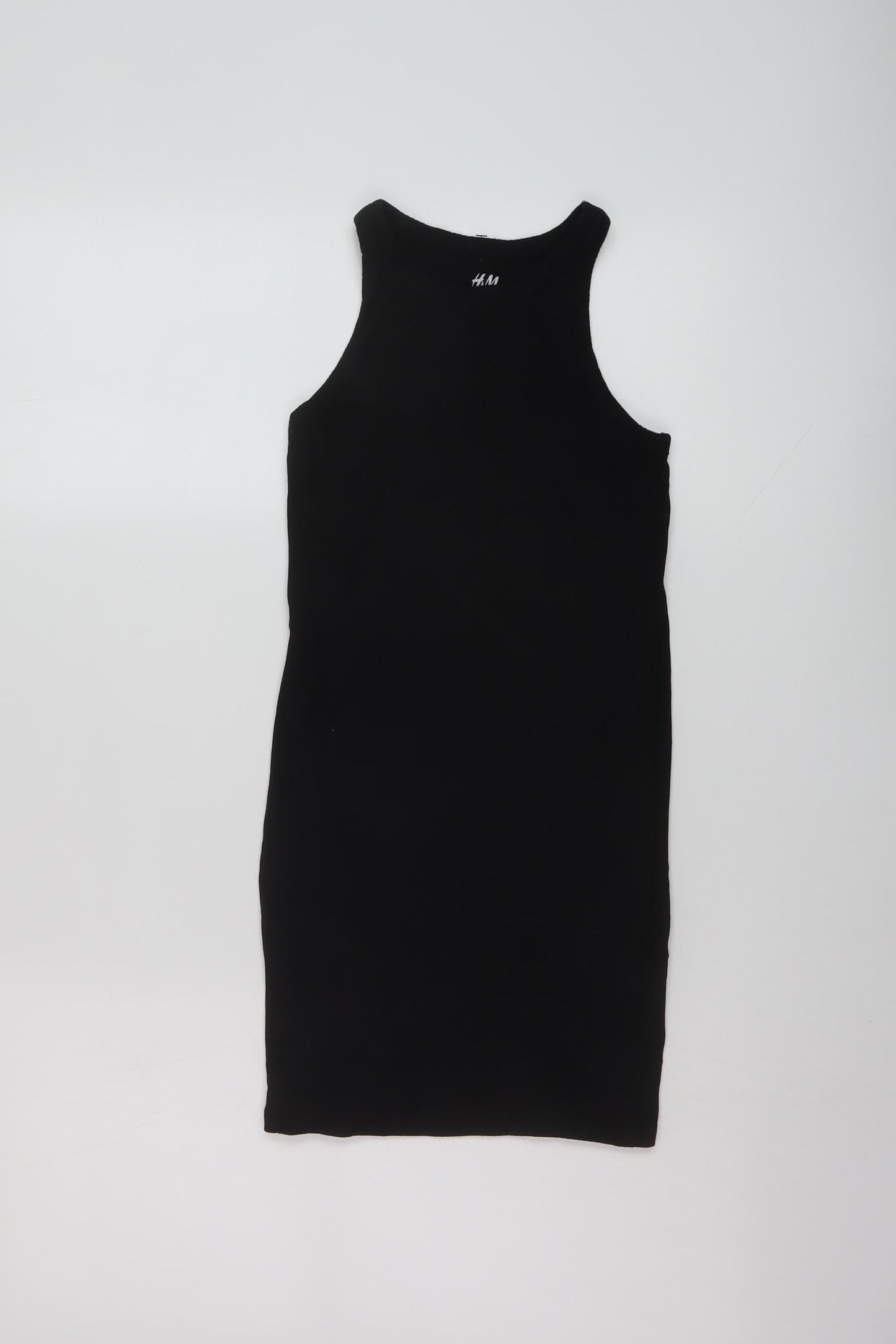 H&M Girls Black Cotton Mini Size 10-11 Years Round Neck Pullover