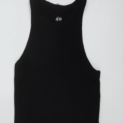 H&M Girls Black Cotton Mini Size 10-11 Years Round Neck Pullover