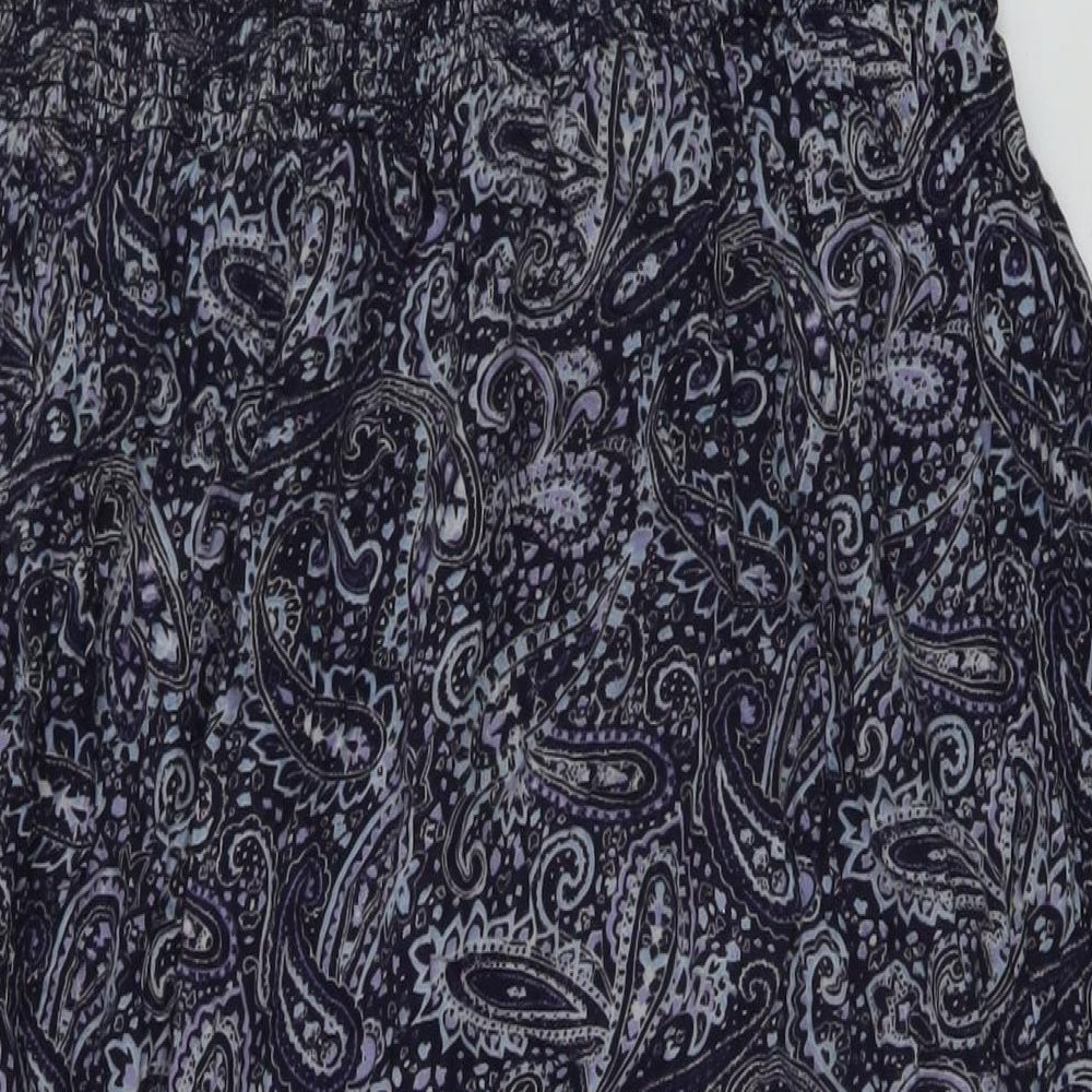 B.You Womens Blue Geometric Viscose A-Line Size 20 Square Neck Pullover