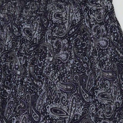 B.You Womens Blue Geometric Viscose A-Line Size 20 Square Neck Pullover