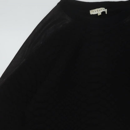 Sandro Womens Black Polyester Tunic Blouse Size 10 Round Neck