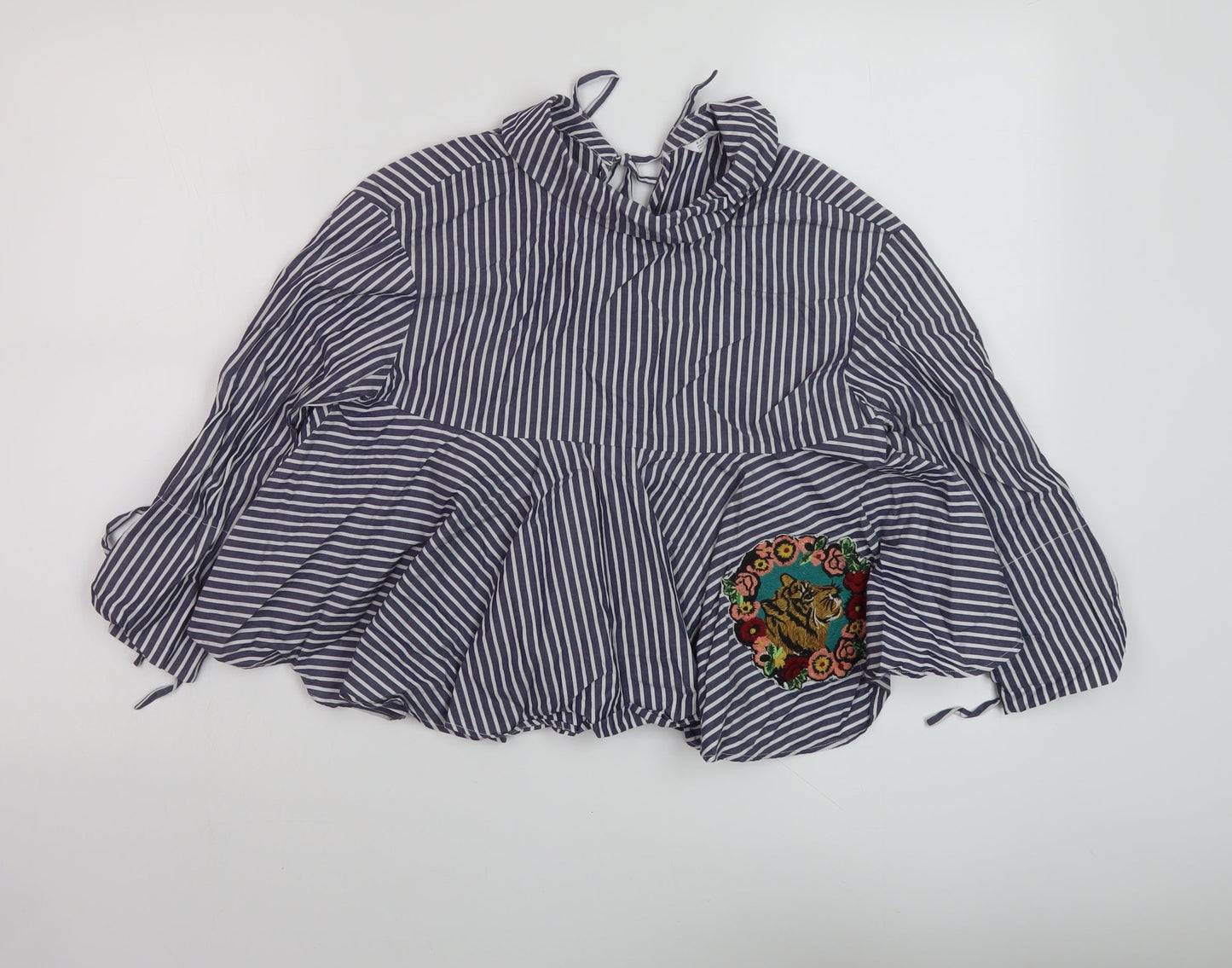 Womens UK Size XS Zara Blue Basic Blouse