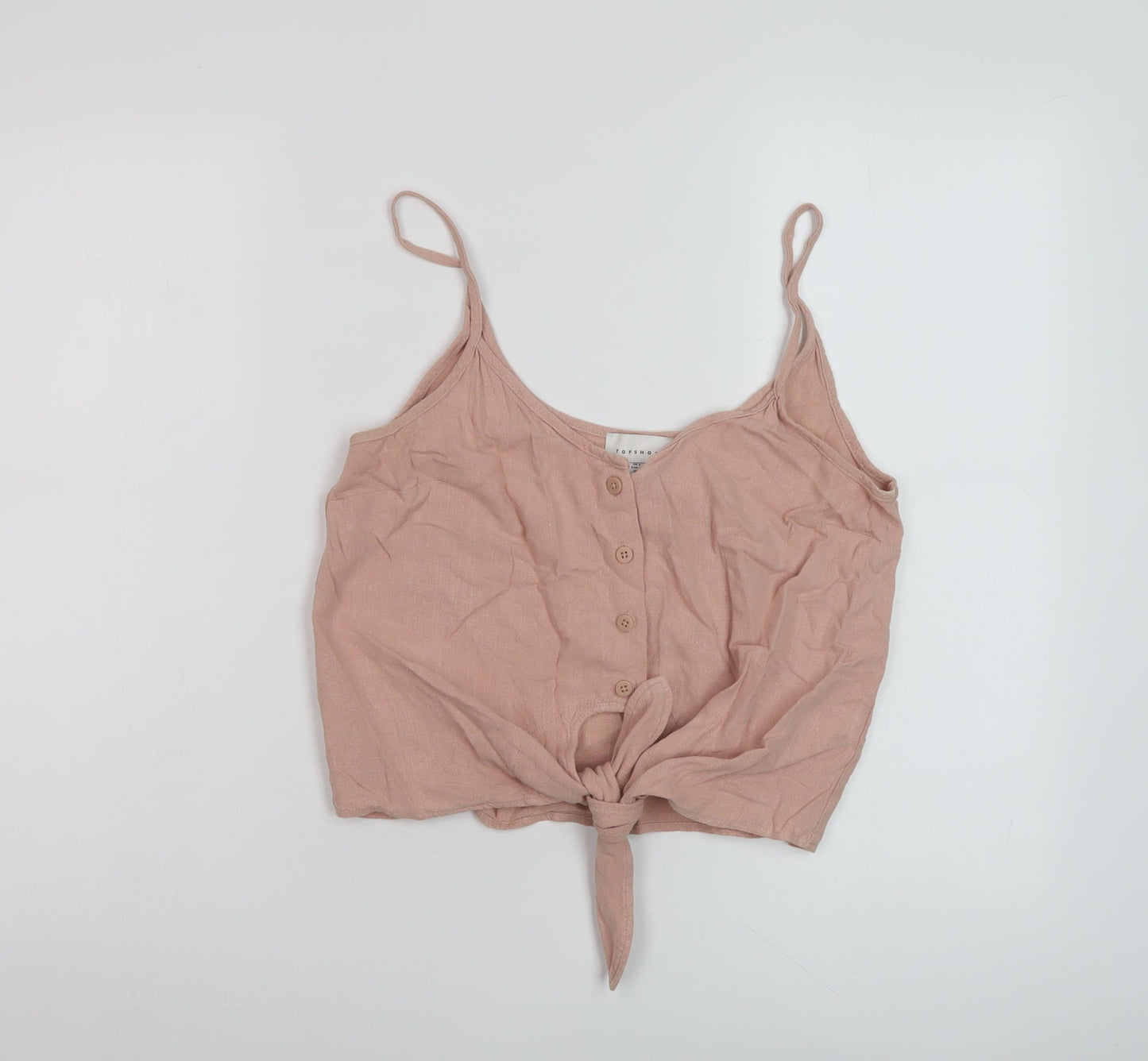 Womens UK Size 6 Topshop Pink Cropped Tank