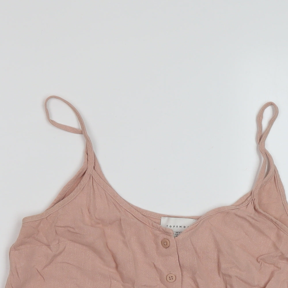 Womens UK Size 6 Topshop Pink Cropped Tank