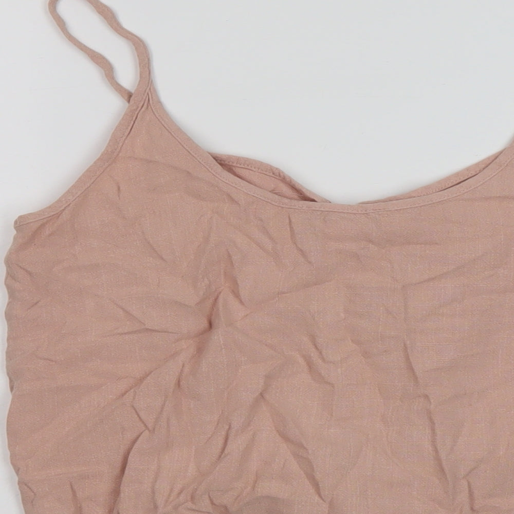 Womens UK Size 6 Topshop Pink Cropped Tank