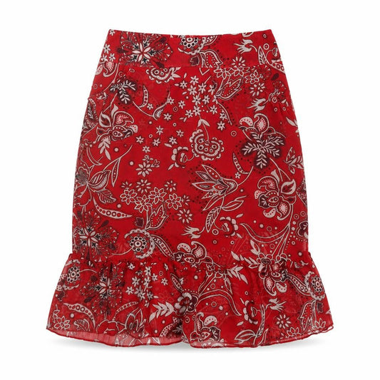 Equation Womens Red Geometric Polyester A-Line Skirt Size 10 Zip