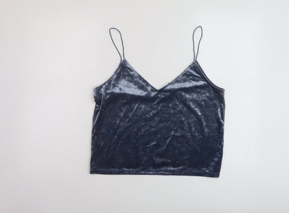Womens UK Size M H&M Blue Basic Tank