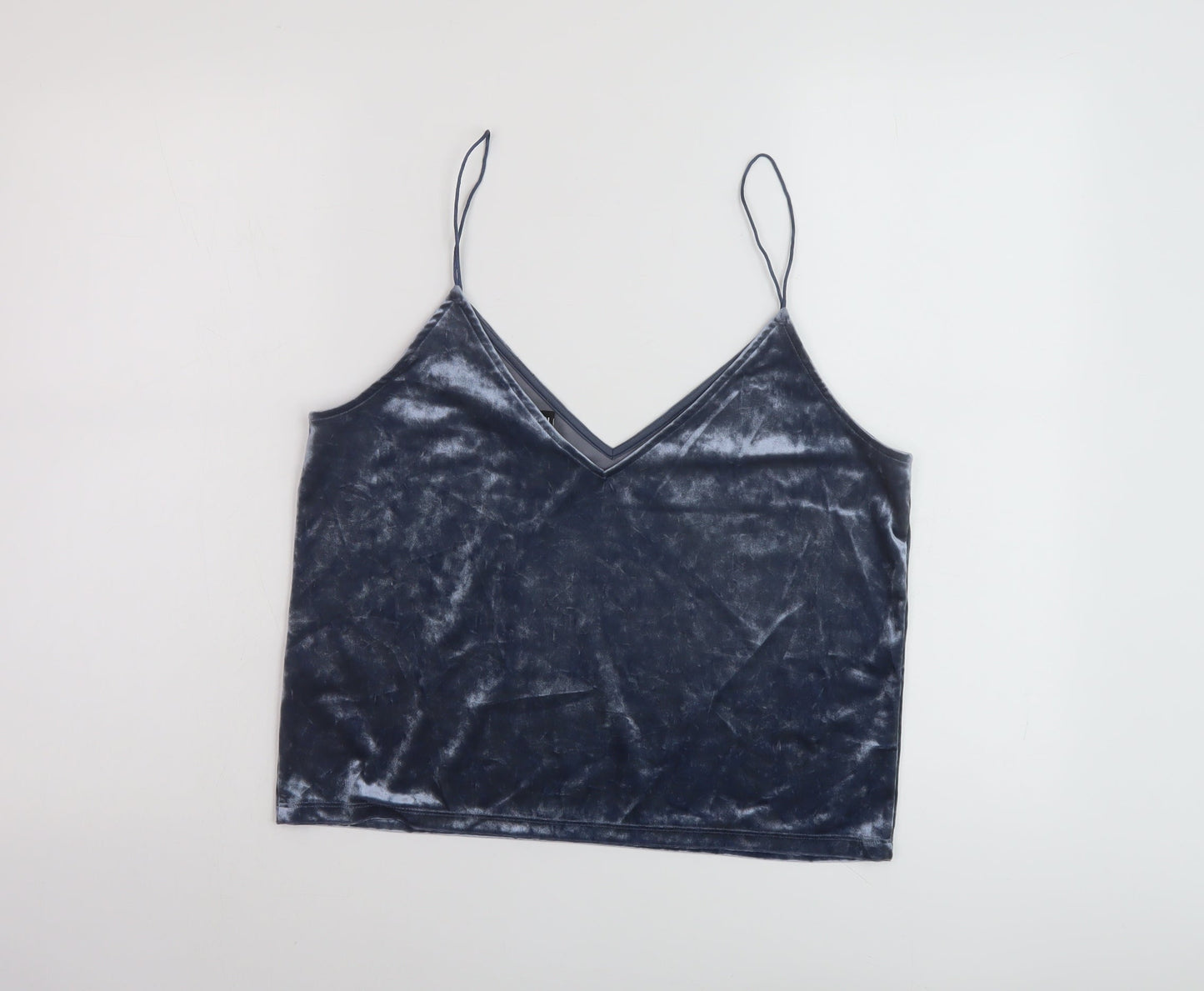 Womens UK Size M H&M Blue Basic Tank