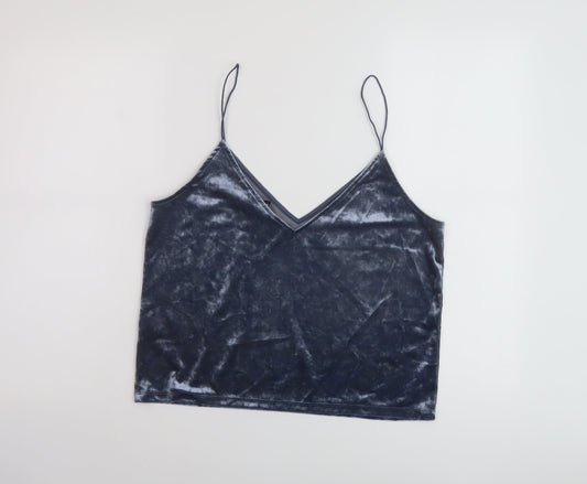 Womens UK Size M H&M Blue Basic Tank