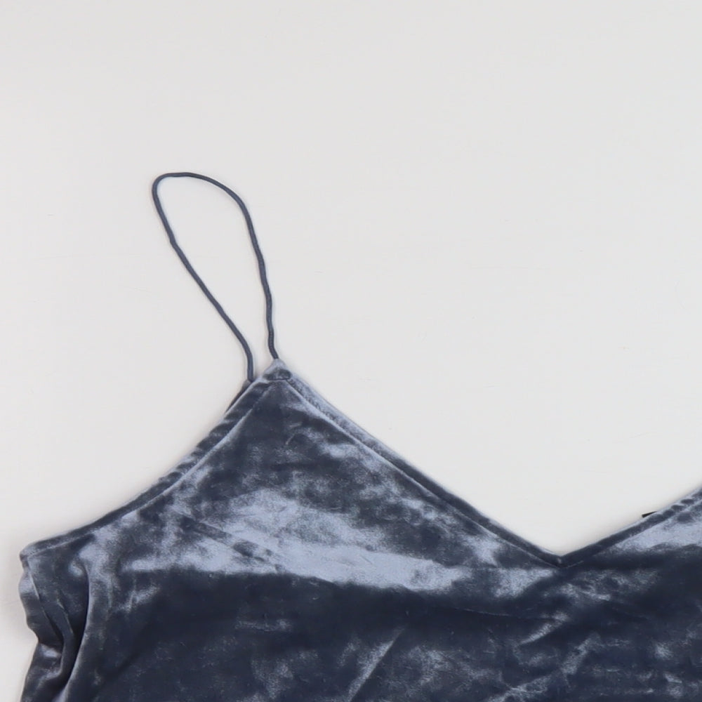 Womens UK Size M H&M Blue Basic Tank