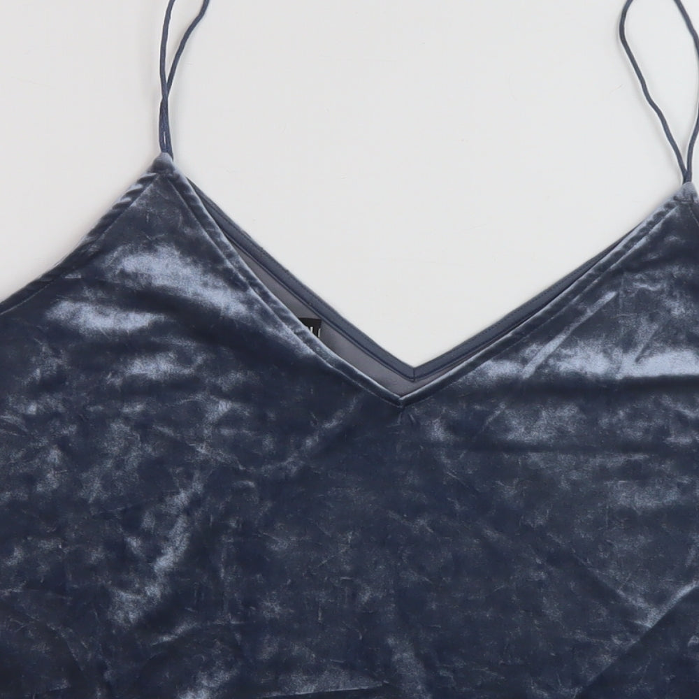 Womens UK Size M H&M Blue Basic Tank