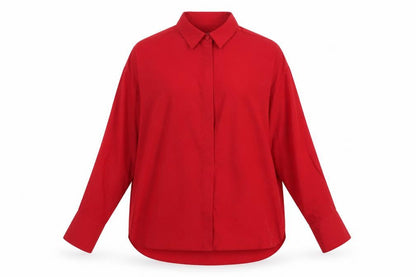 Womens UK Size 8 Beloved Red Basic Button-Up