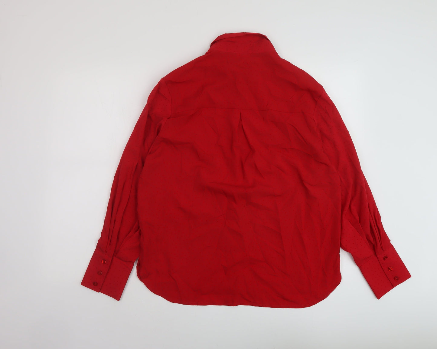 Womens UK Size 8 Beloved Red Basic Button-Up