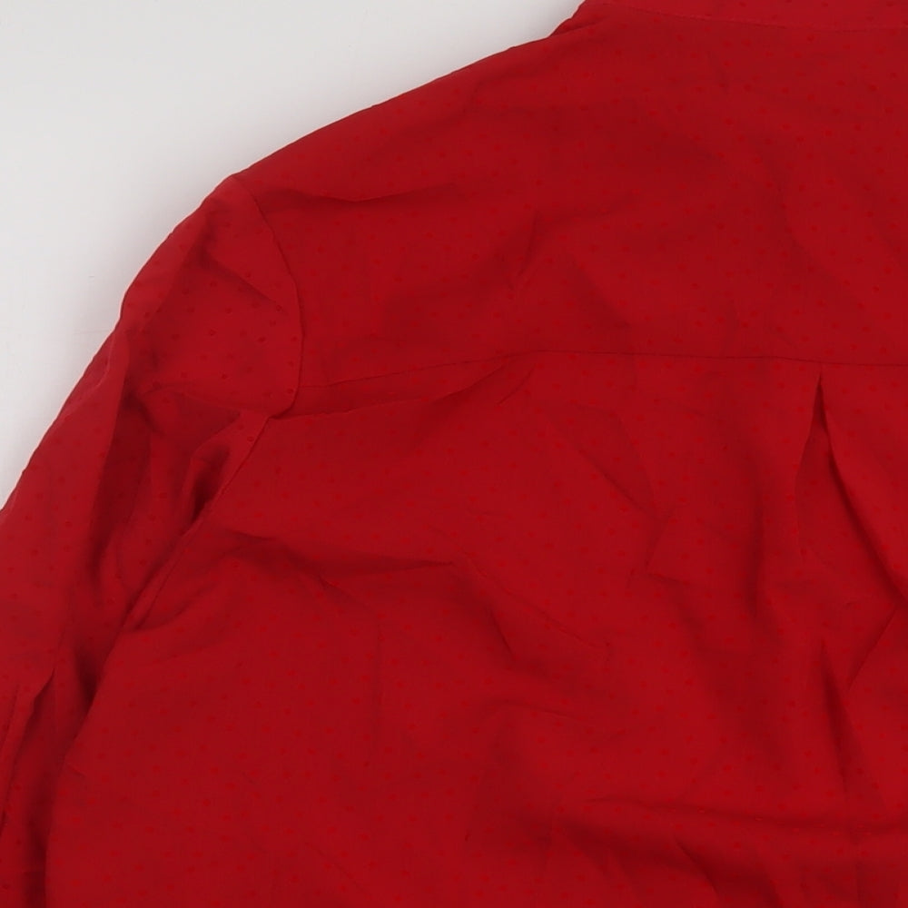 Womens UK Size 8 Beloved Red Basic Button-Up