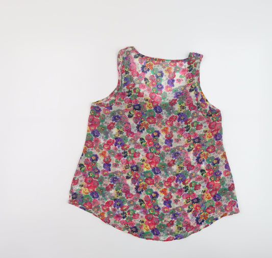 Glamorous Womens Multicoloured Fair Isle Polyester Basic Tank Size 10 Round Neck