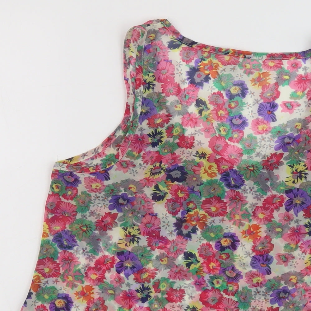 Glamorous Womens Multicoloured Fair Isle Polyester Basic Tank Size 10 Round Neck