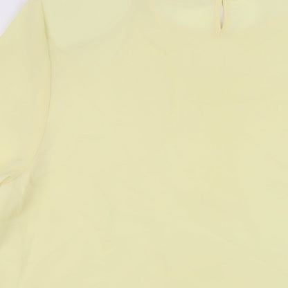 Bonmarché Womens Yellow Polyester Basic T-Shirt Size 20 Round Neck