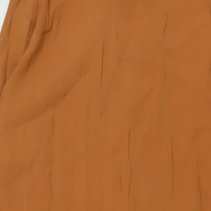 Allday Womens Brown Polyester A-Line Size 12 Round Neck Zip