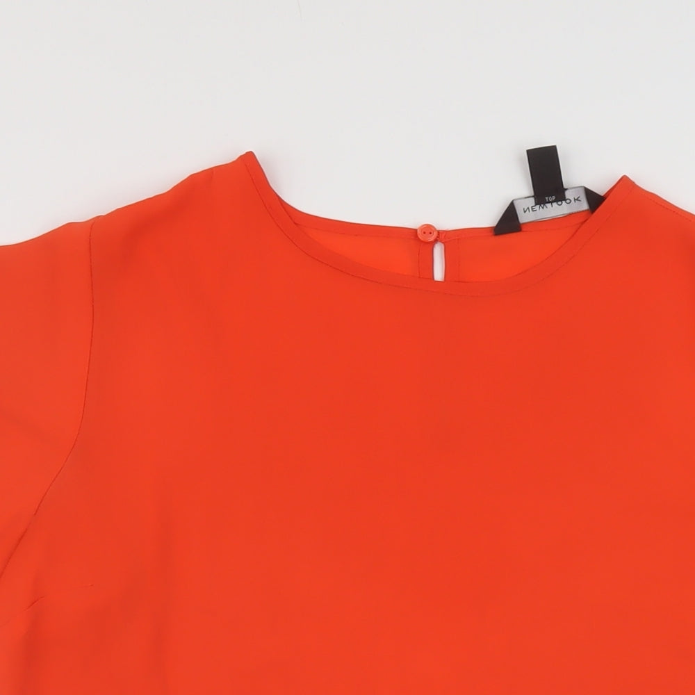 Womens UK Size 12 New Look Red Basic T-Shirt