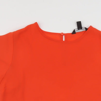 Womens UK Size 12 New Look Red Basic T-Shirt