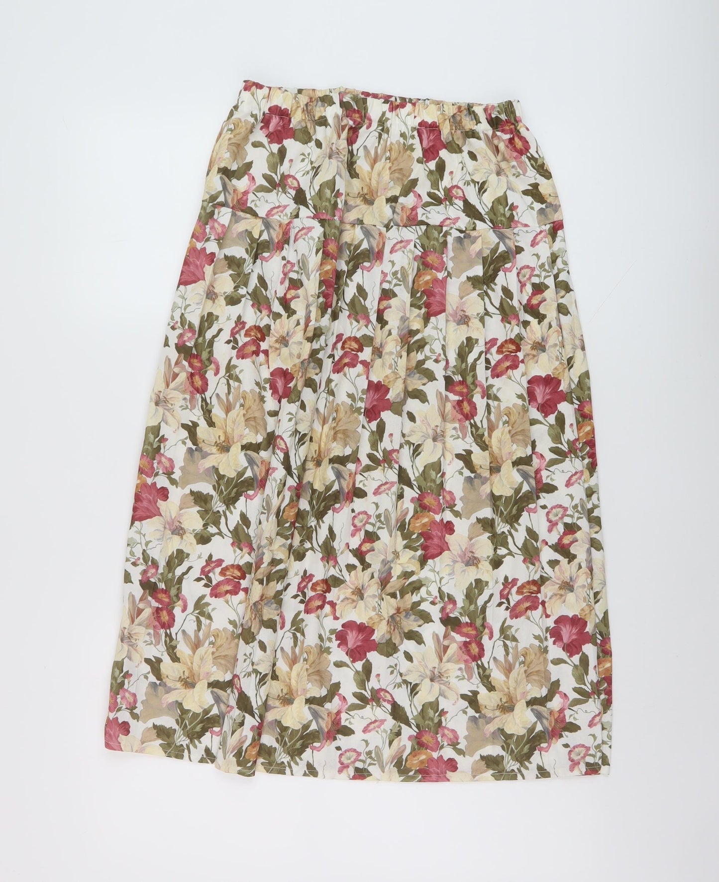 Berkertex Womens Multicoloured Floral Polyester A-Line Skirt Size 26 in
