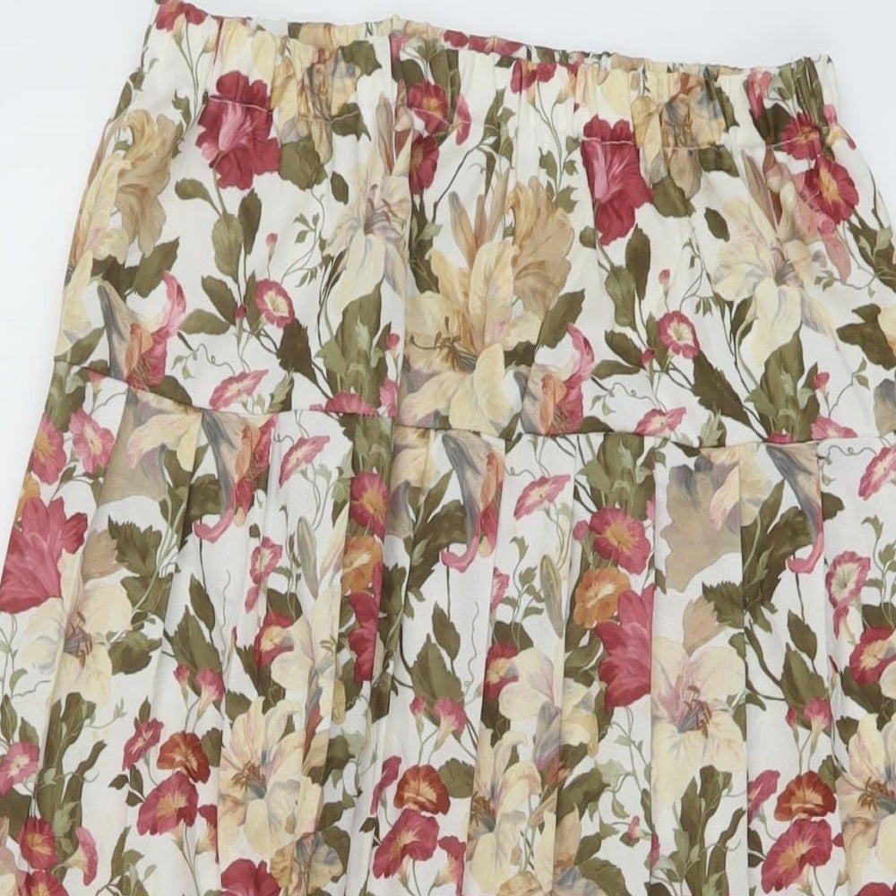 Berkertex Womens Multicoloured Floral Polyester A-Line Skirt Size 26 in