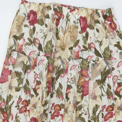 Berkertex Womens Multicoloured Floral Polyester A-Line Skirt Size 26 in