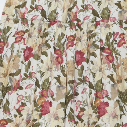 Berkertex Womens Multicoloured Floral Polyester A-Line Skirt Size 26 in