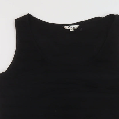 Womens UK Size 16 M&Co Black Basic Tank