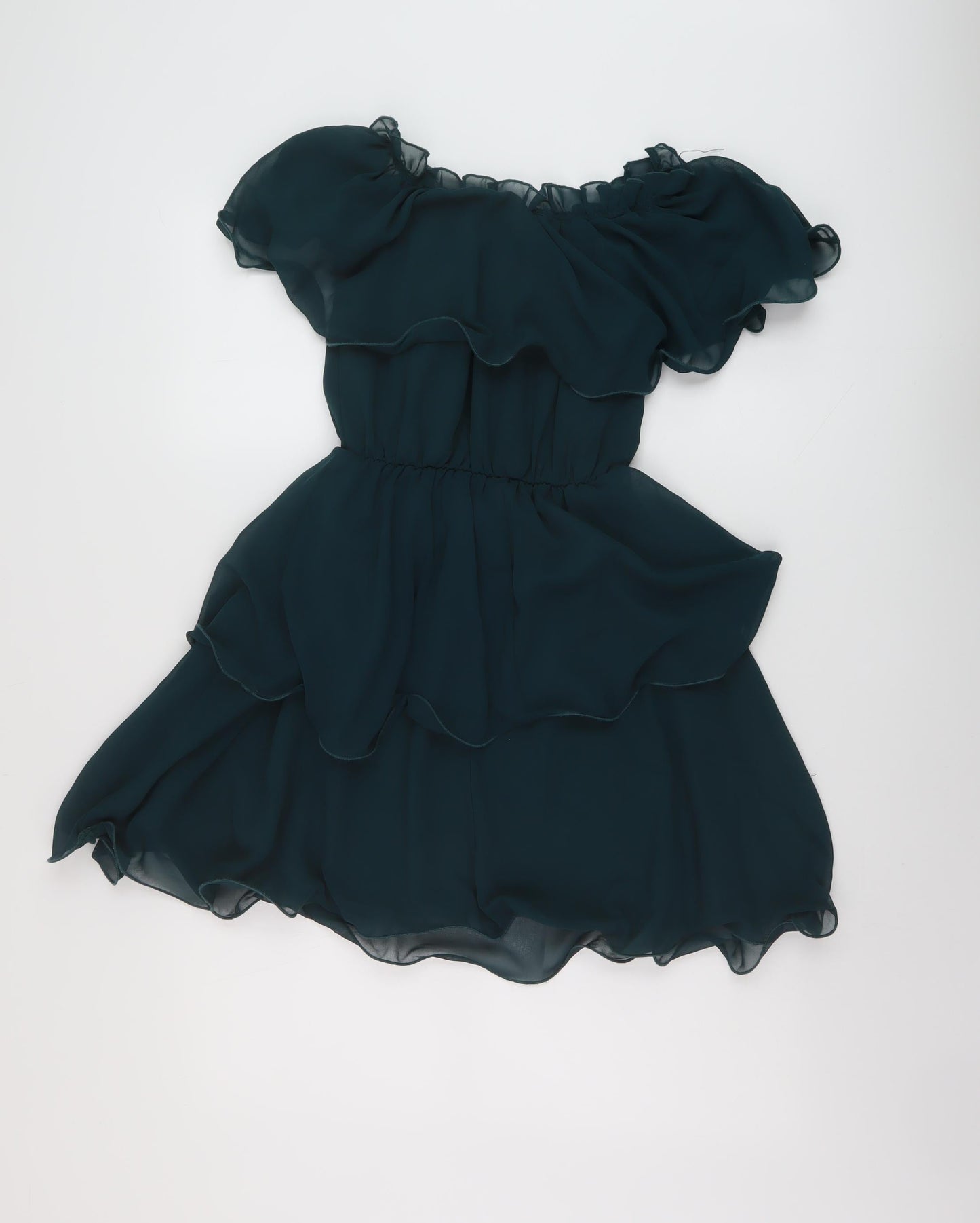 PRETTYLITTLETHING Womens Green Polyester A-Line Size 8 Square Neck Pullover