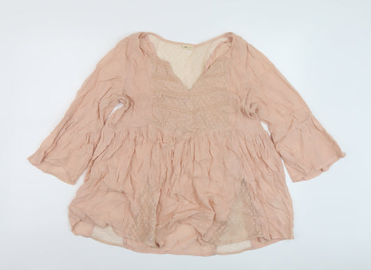 Womens UK Size M Hollister Pink Basic Blouse