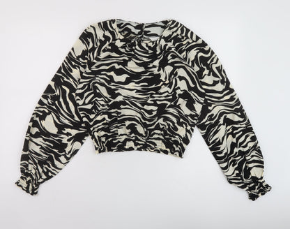 Womens UK Size S H&M Black Basic Blouse