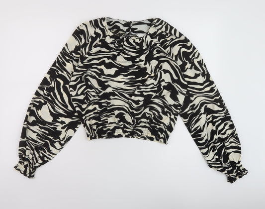 Womens UK Size S H&M Black Basic Blouse