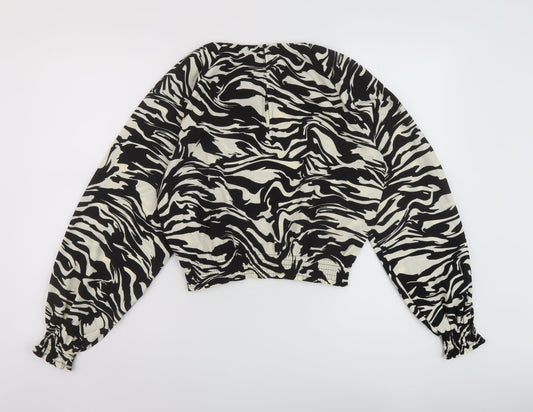 Womens UK Size S H&M Black Basic Blouse