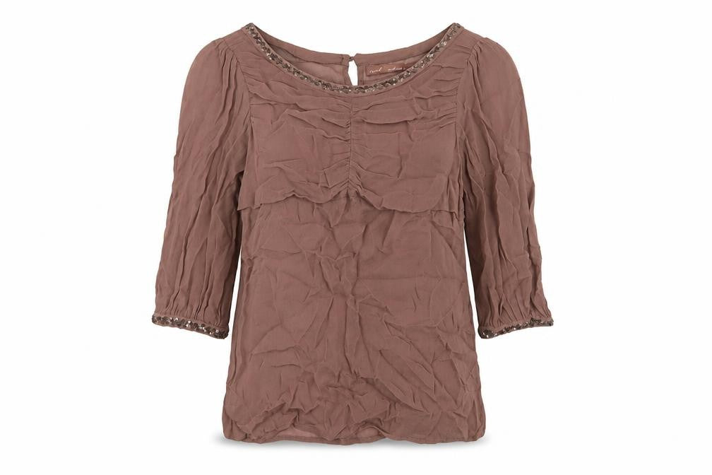 Womens UK Size 10 NEXT Brown Basic Blouse
