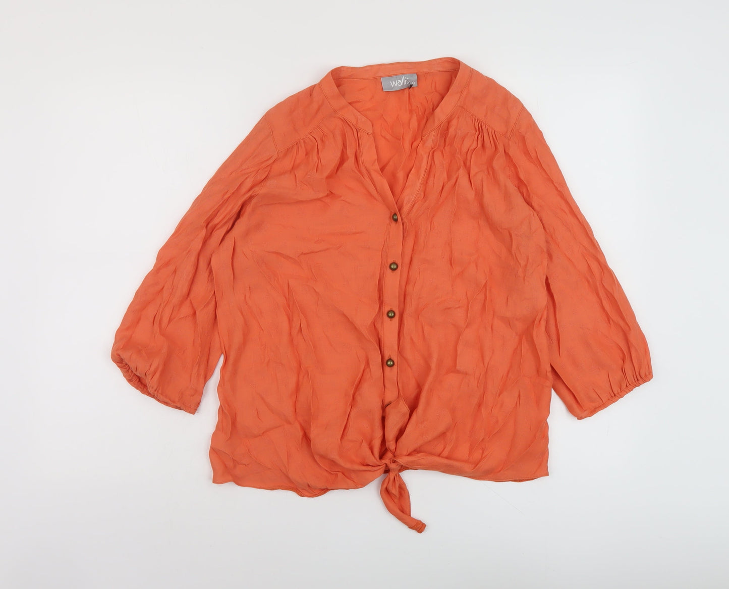Womens UK Size M Wallis Orange Basic Blouse
