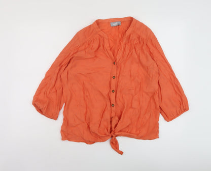 Womens UK Size M Wallis Orange Basic Blouse