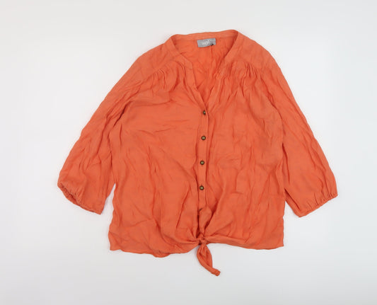 Womens UK Size M Wallis Orange Basic Blouse