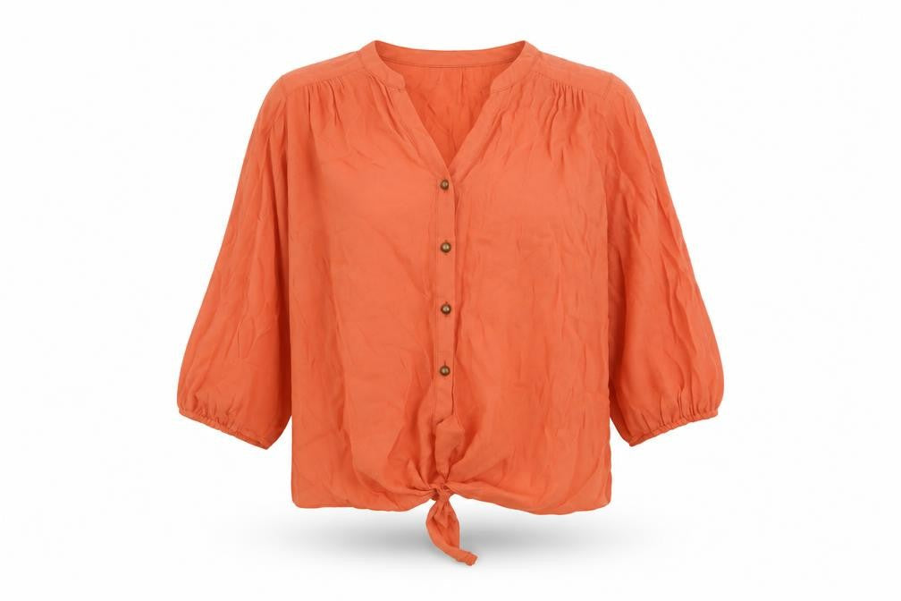 Womens UK Size M Wallis Orange Basic Blouse